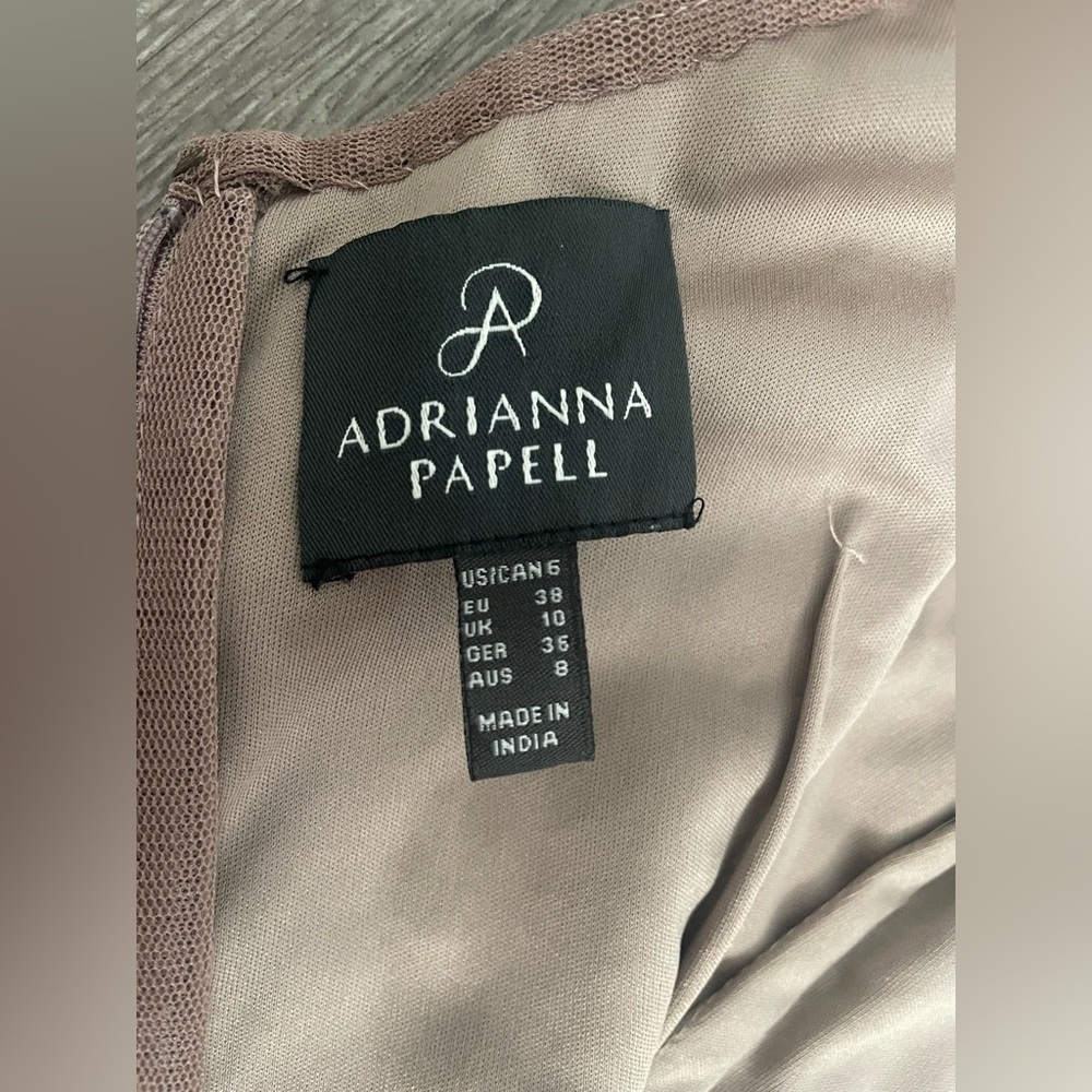 Adrianna Papell Sequin Embellished Cocktail Dress - Beige - Picture 12 of 13